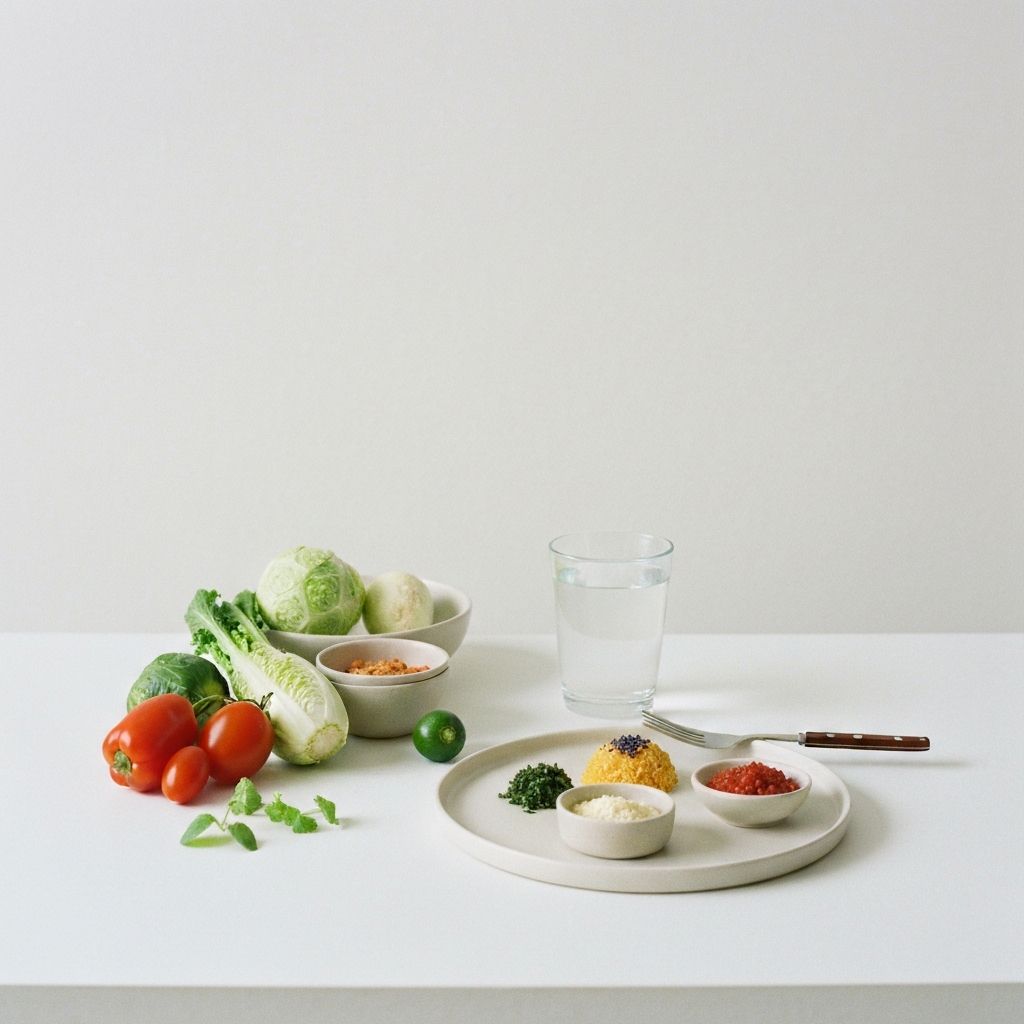 Simple plant-based meal setup